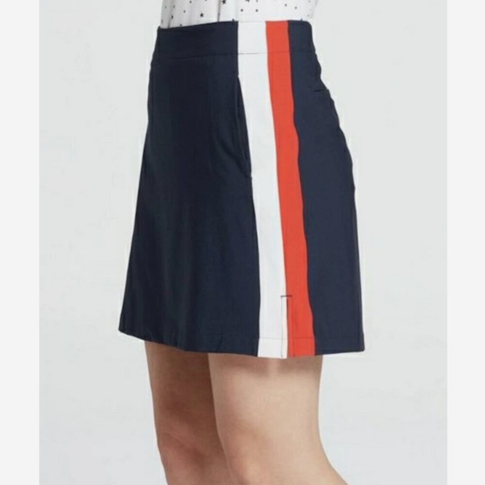 LADY HAGAN Skort NWT 12 Navy Blue Red White Stripe